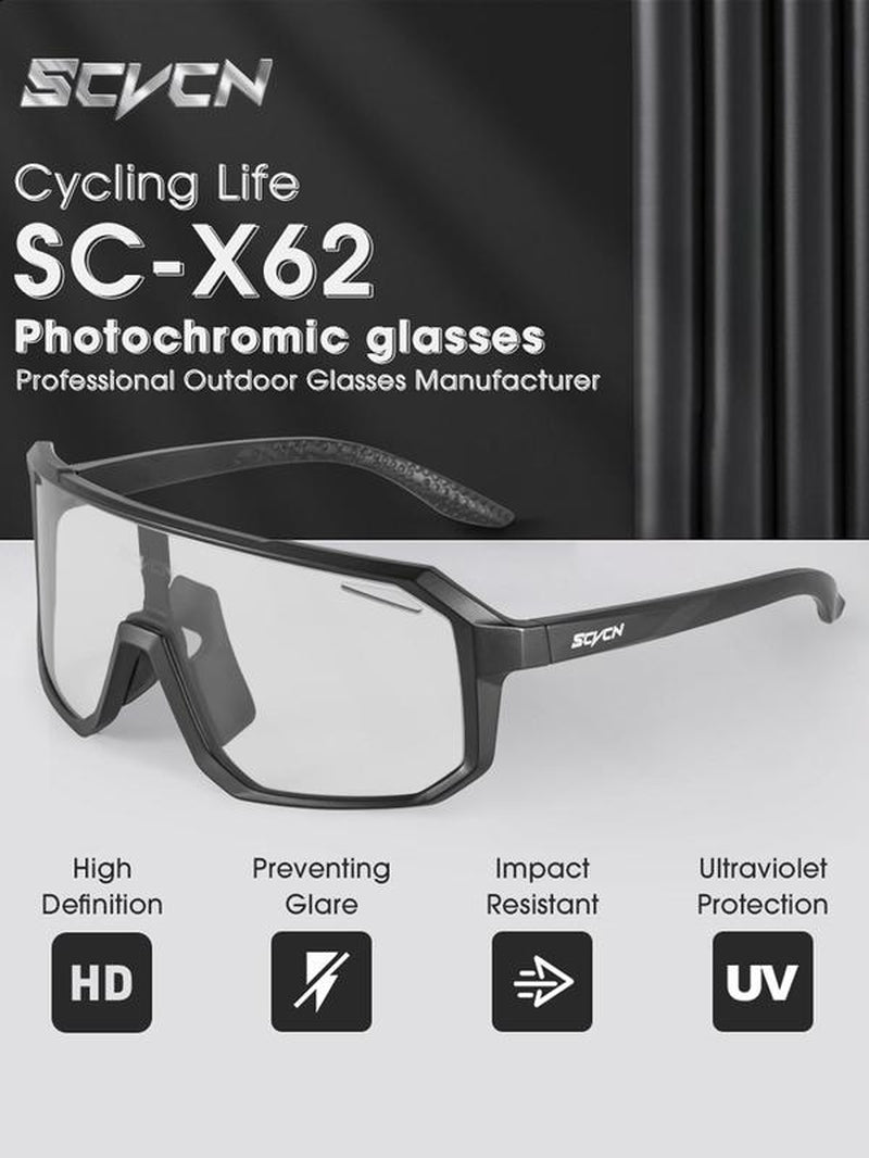 Photochromic Sports Glasses, Sun Protection Racing Cycling Glasses, Bike Shades, Sports Sunglasses, Fashion Fall Outdoor Sports Eyewear Motorcyclist Thingy