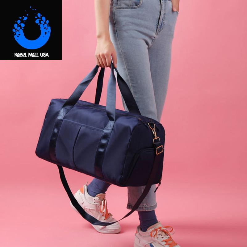 Fitness Sports Travel Bag for Women and Men - Waterproof Duffel Weekender Bag with Soft Handle