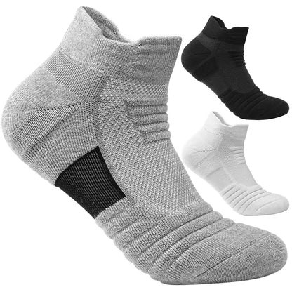 3 Pairs Breathable Mesh Athletic Terry Socks Cushioned Moisture-Managing and Durable Reduces Foot for Running Hiking & Sports