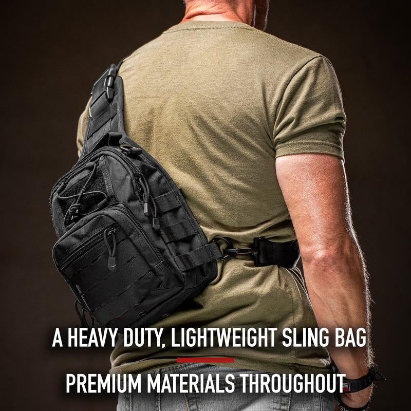 Tactical Compact EDC Sling Bag - Concealed Carry Shoulder Bag for Range, Travel, Hiking, Outdoor Sports