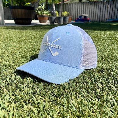 Living Easy Golf Baseball Cap with Silicone Application for Secure Fit and Trucker Mesh for Maximum Coolness