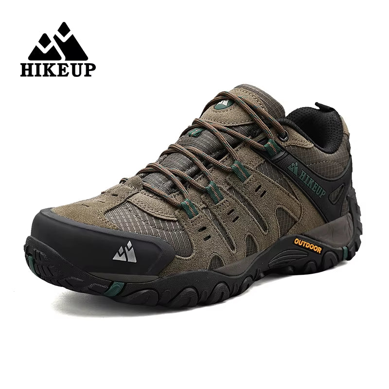 Men'S Hiking Shoes Suede Leather Outdoor Shoes Wear-Resistant Men Trekking Walking Hunting Tactical Sneakers