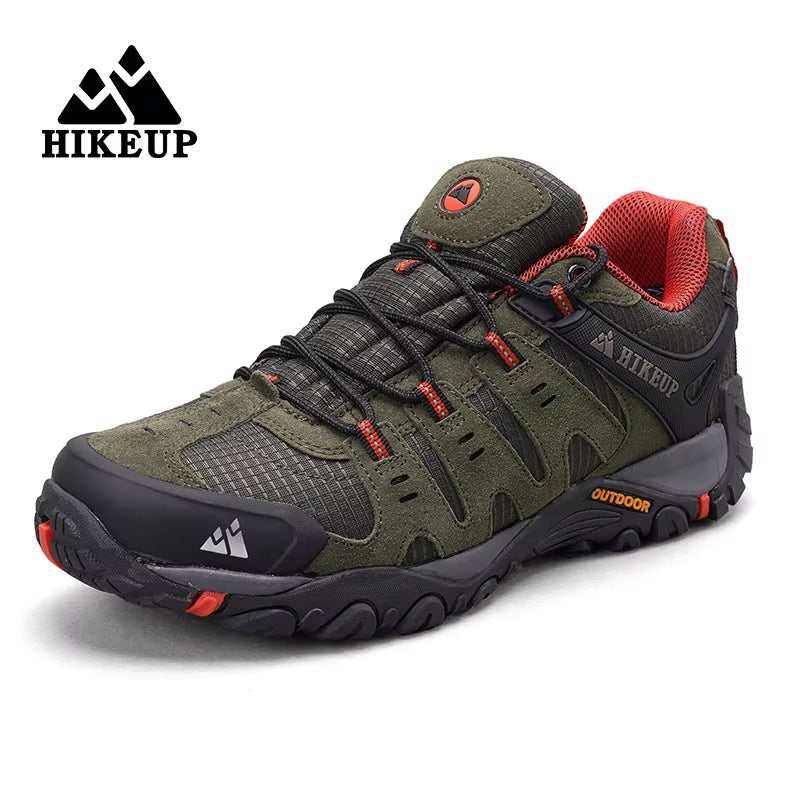 Men'S Hiking Shoes Suede Leather Outdoor Shoes Wear-Resistant Men Trekking Walking Hunting Tactical Sneakers