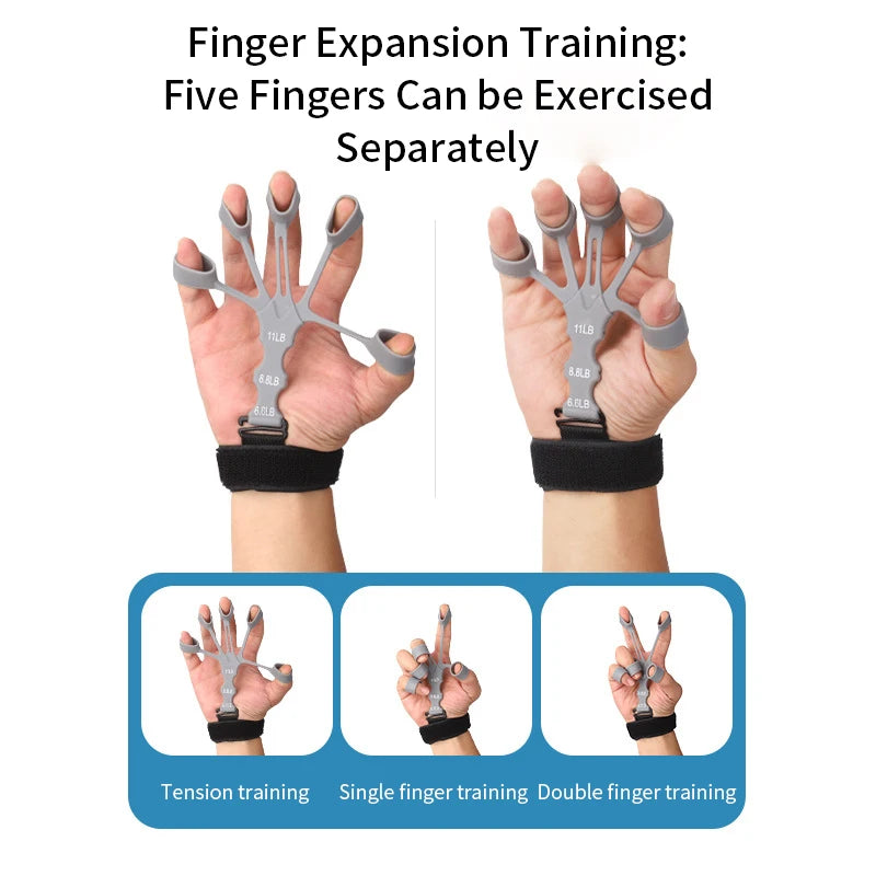 Silicone Grip Training and Exercise Finger Exercise Stretcher Hand Strengthener Arthritis Grip Trainer Hand Brush Expander Grips