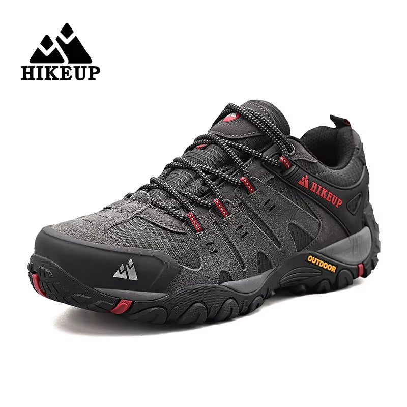 Men'S Hiking Shoes Suede Leather Outdoor Shoes Wear-Resistant Men Trekking Walking Hunting Tactical Sneakers